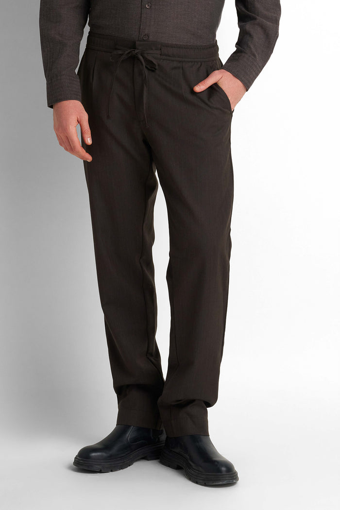 Formal Straight Trousers - Chocolate Brown