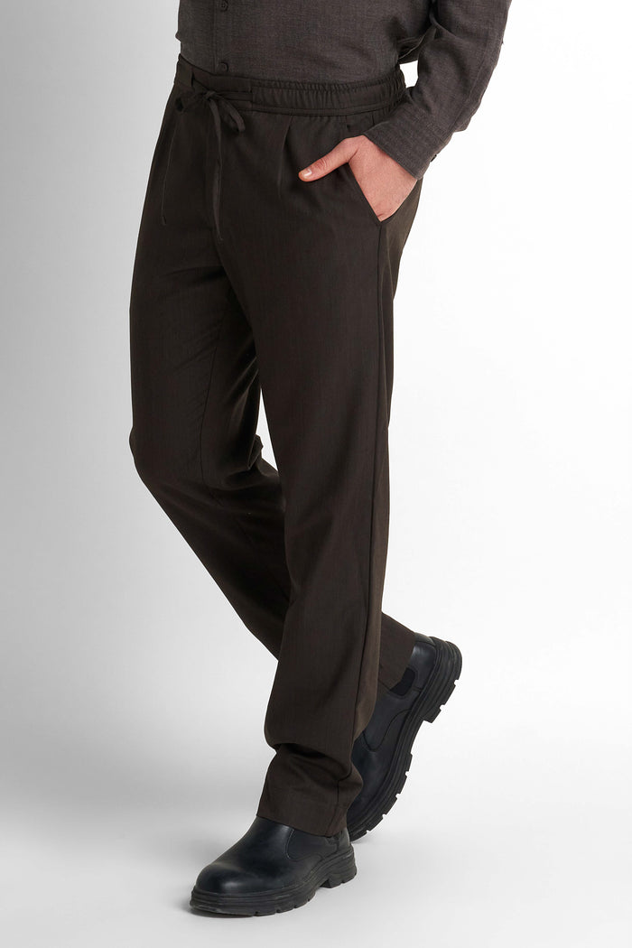 Formal Straight Trousers - Chocolate Brown