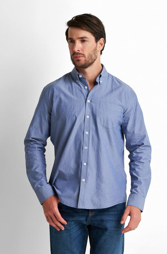 Button-Front Collared Shirt
