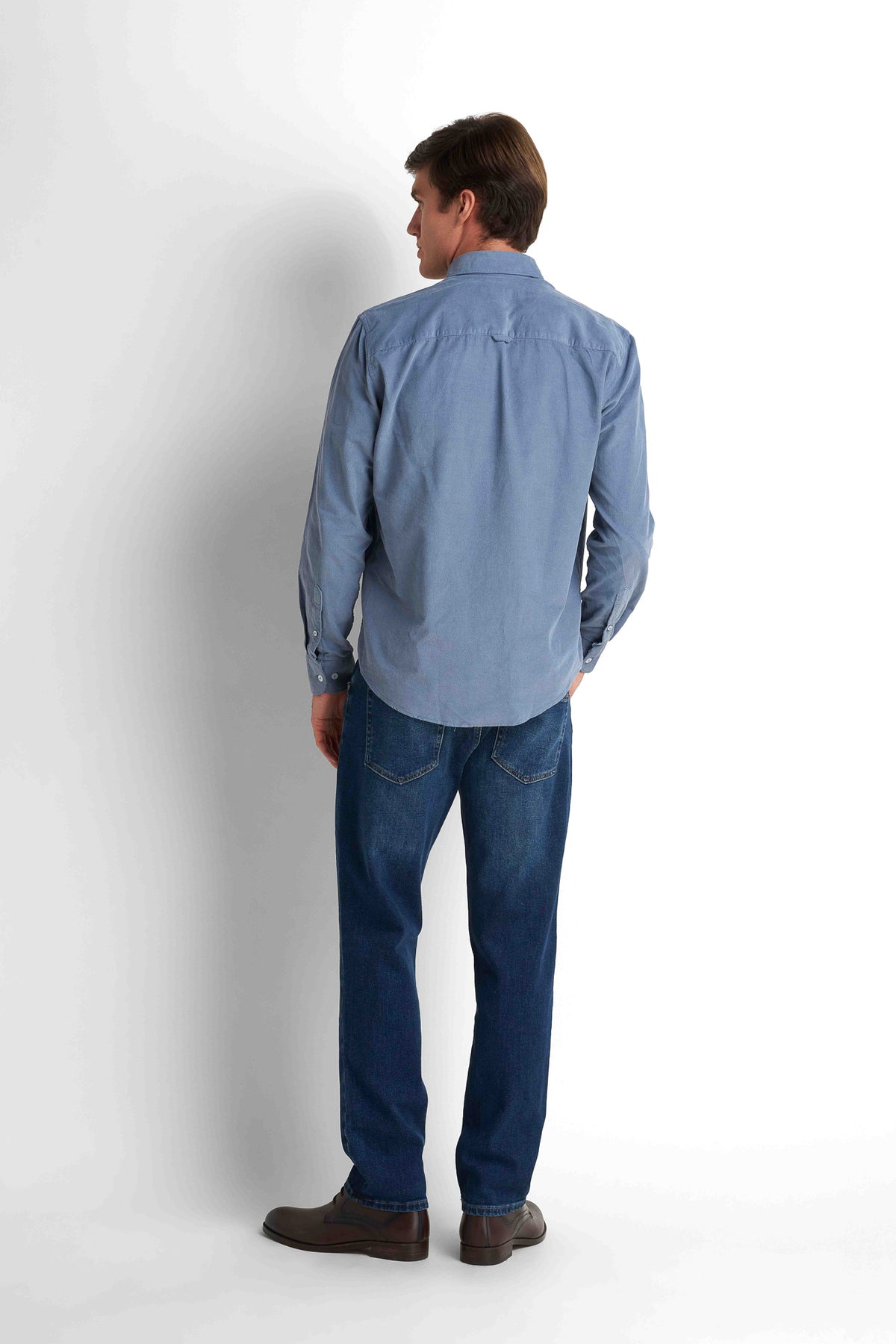 Cotton Button-Down Shirt - Blue
