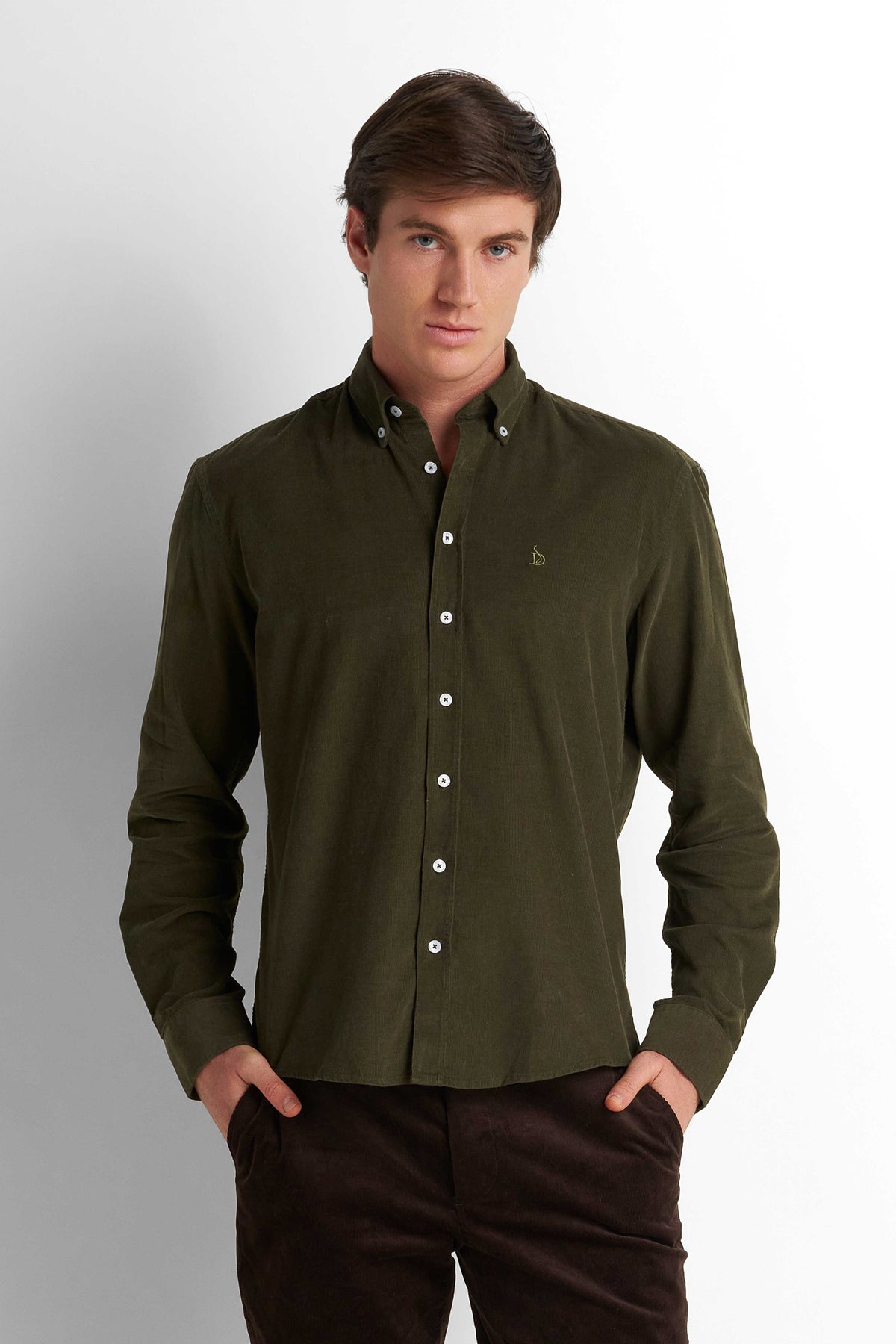 Corduroy Shirt - Dark Olive