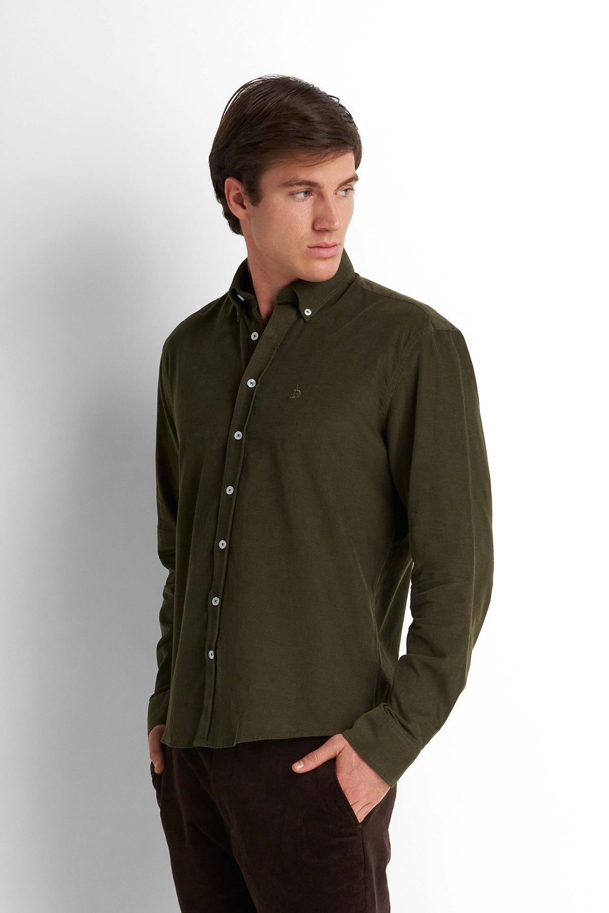 Corduroy Shirt - Dark Olive