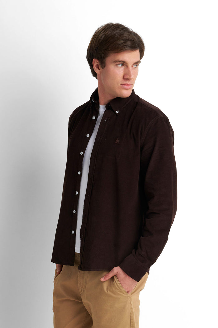 Corduroy Shirt - Chocolate Brown