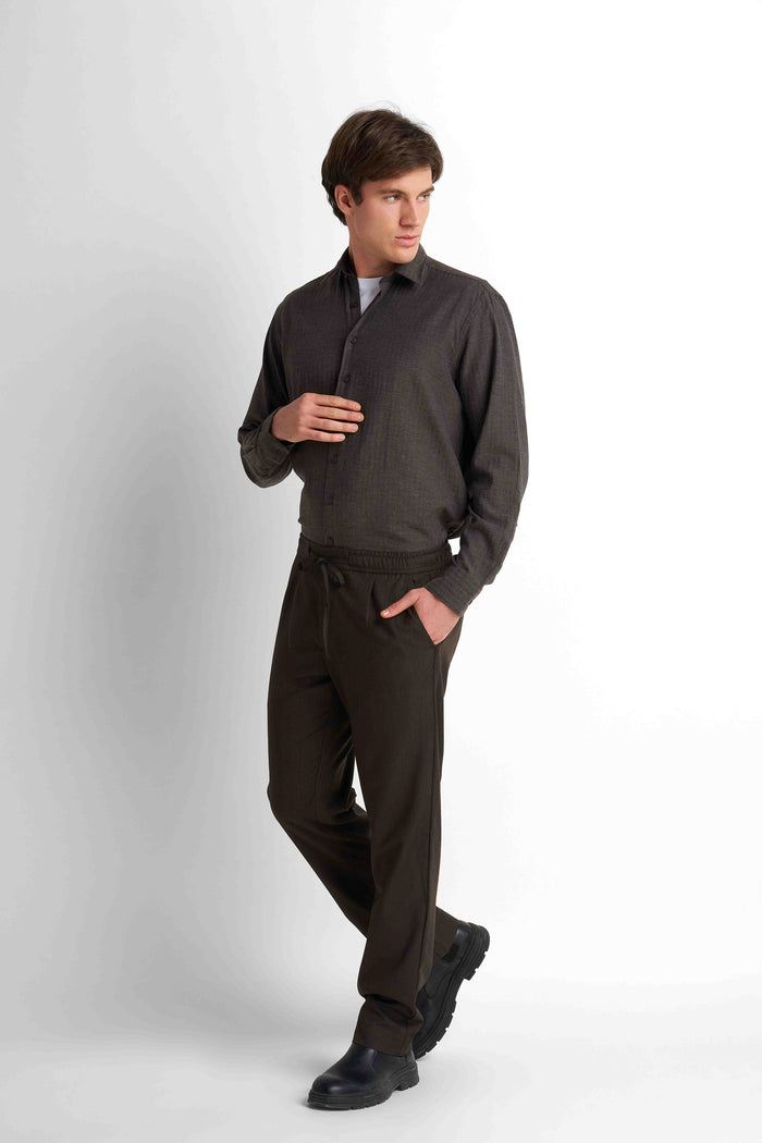 Cotton Shirt - Chocolate Brown