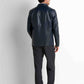 Faux Leather Overshirt - Navy