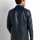 Faux Leather Overshirt - Navy