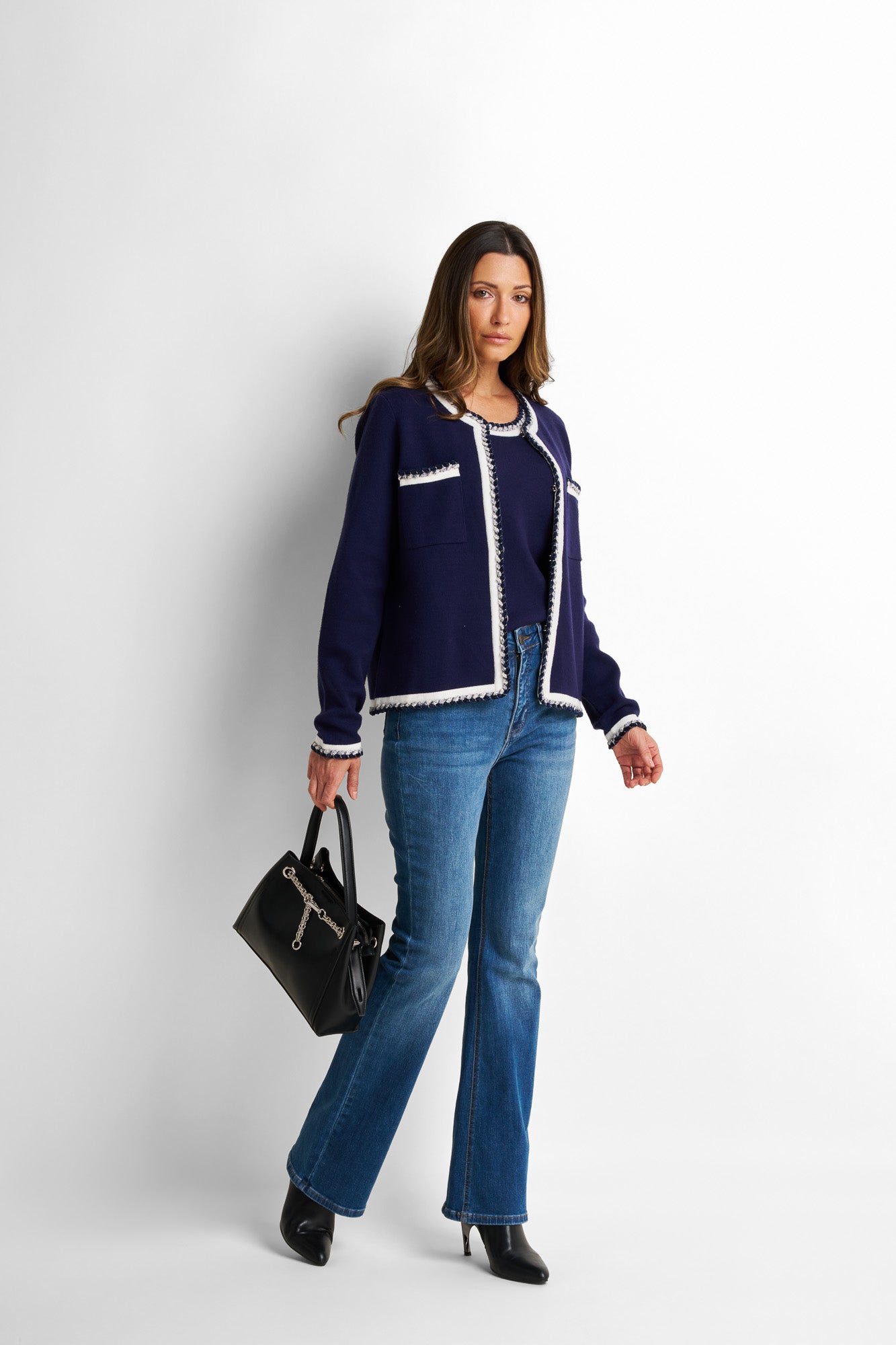 Soft-structured Knit Fabric Cardigan