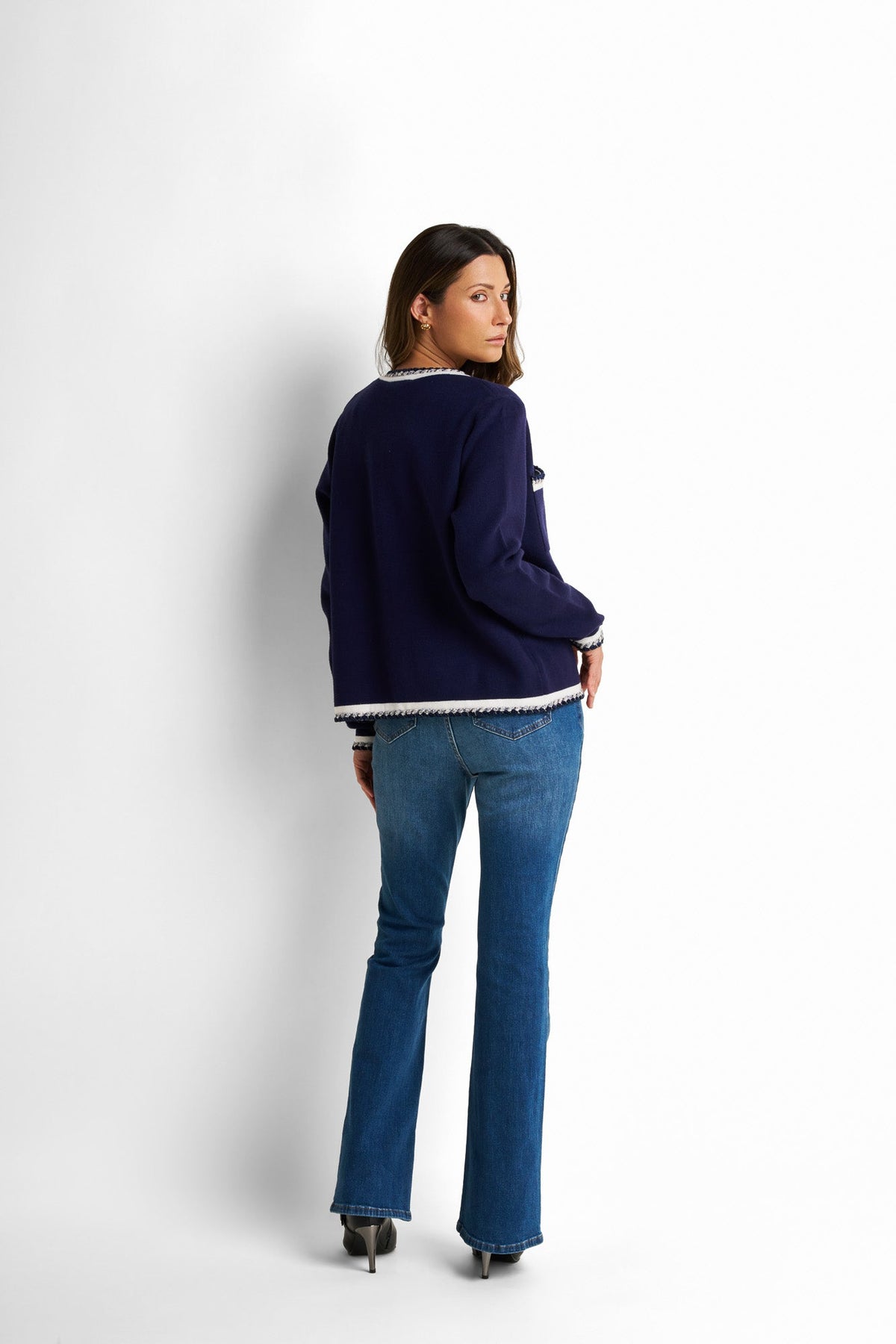 Soft-structured Knit Fabric Cardigan