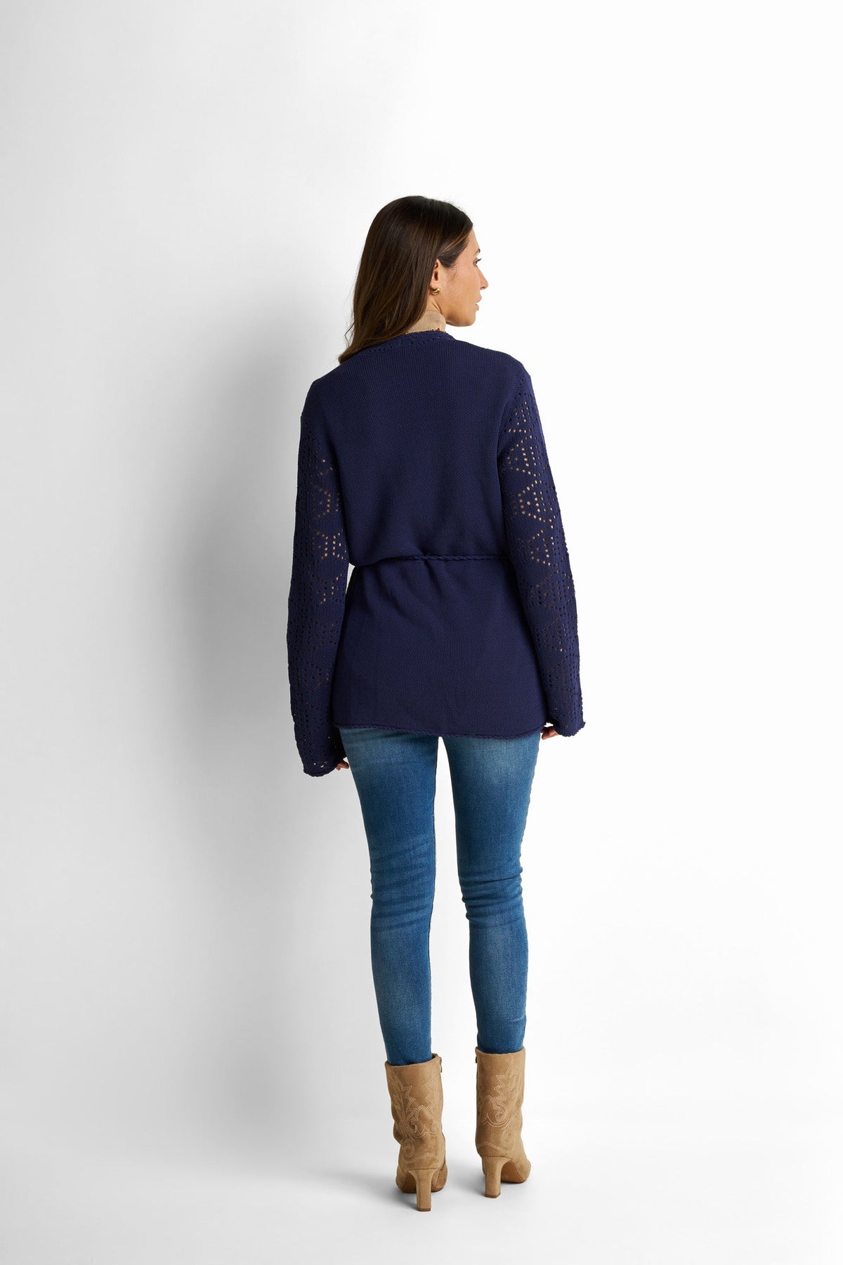 Belted Button-Front Cardigan