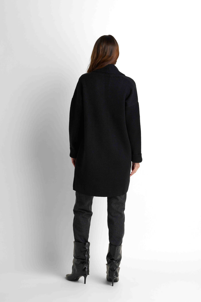 Longline Knit Cardigan - Black