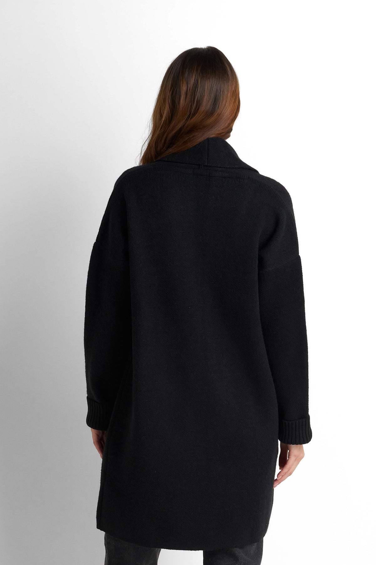Longline Knit Cardigan - Black