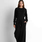 Drawstring Wide-Leg Pants - Black
