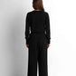 Drawstring Wide-Leg Pants - Black
