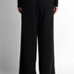Drawstring Wide-Leg Pants - Black