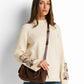 Embroidered Mock-Neck Pullover