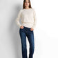 Crew Neck Knit Pullover - Cream