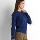 Crew Neck Knit Pullover - Navy