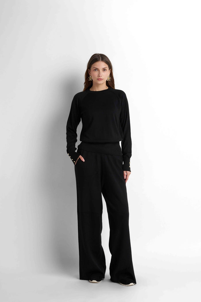 Turtleneck Knit Pullover - Black