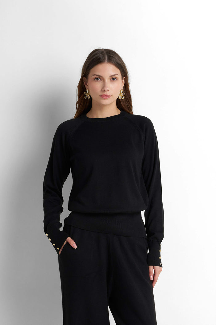 Turtleneck Knit Pullover - Black