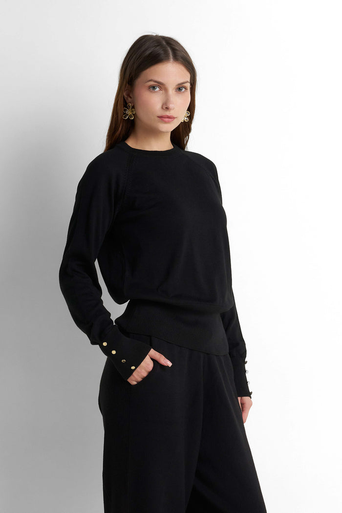 Turtleneck Knit Pullover - Black