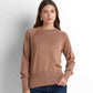 Crew Neck Knit Pullover - Mocha