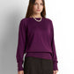 Crew Neck Knit Pullover - Plum