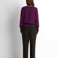 Crew Neck Knit Pullover - Plum