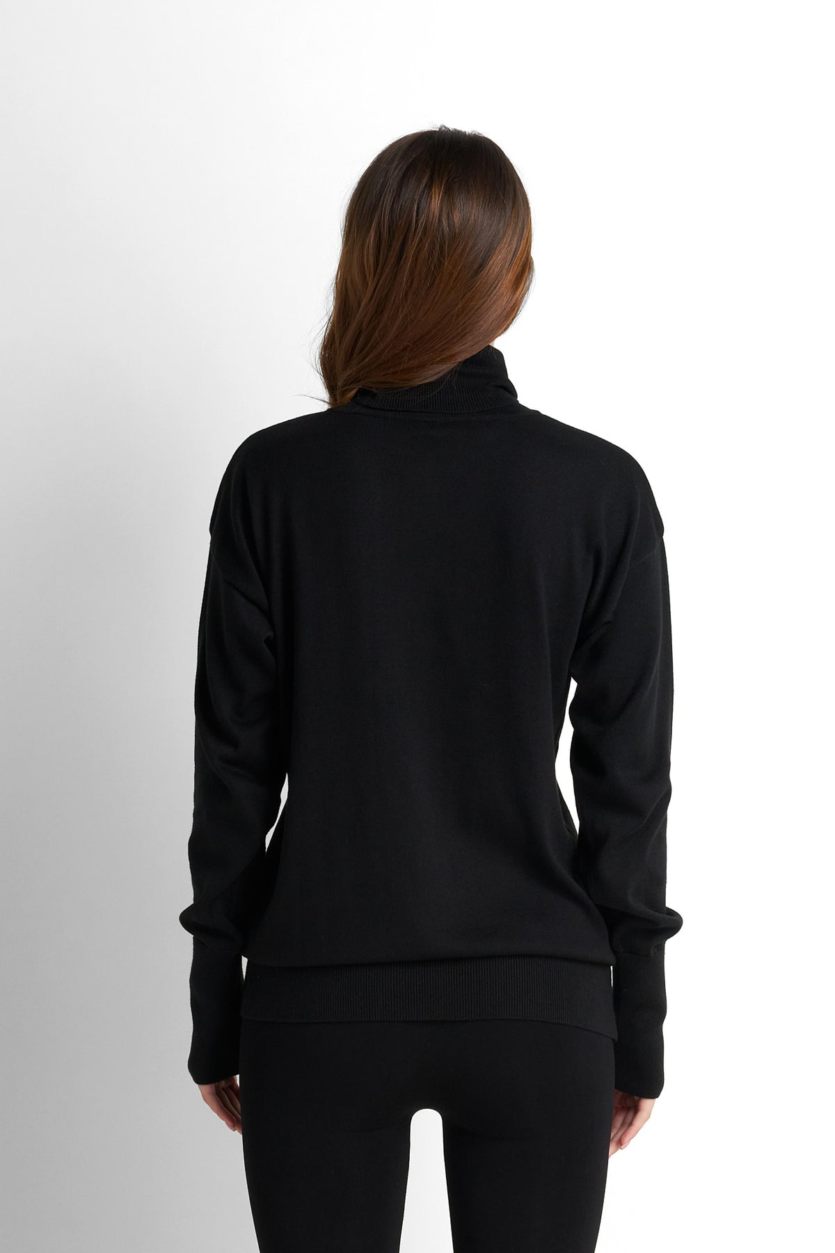 Turtleneck Knit Pullover - Black