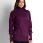 Turtleneck Knit Pullover - Plum