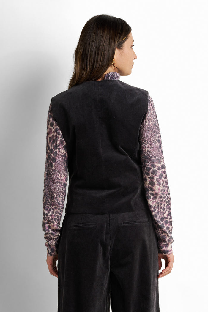 Corduroy tailored waistcoat vest