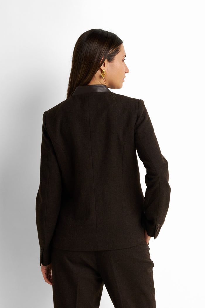 Leather Single-Breasted Jacket