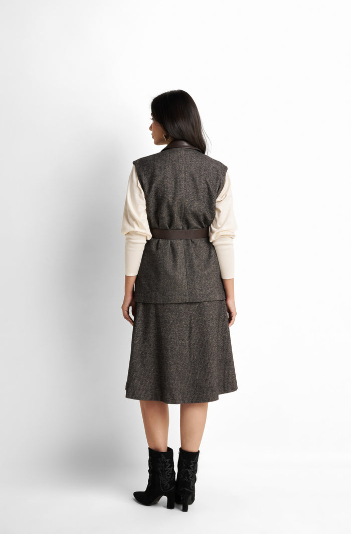 Belted tailored vest