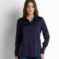 Satin Button-Down Shirt - Navy