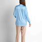 Bow-Neck Satin Shirt - Light Blue