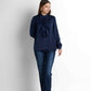 Ruffled Blouse - Navy