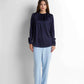 Satin Blouse - Navy