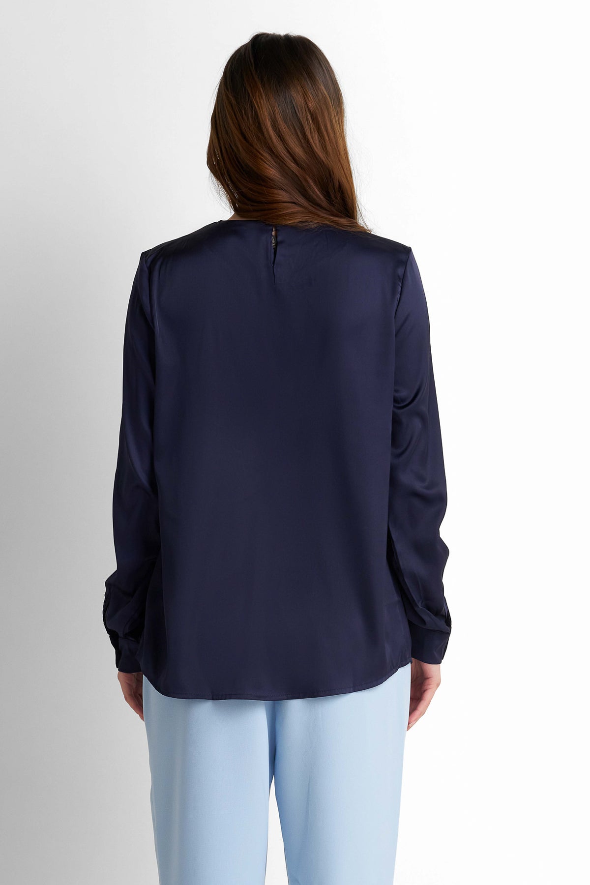 Satin Blouse - Navy
