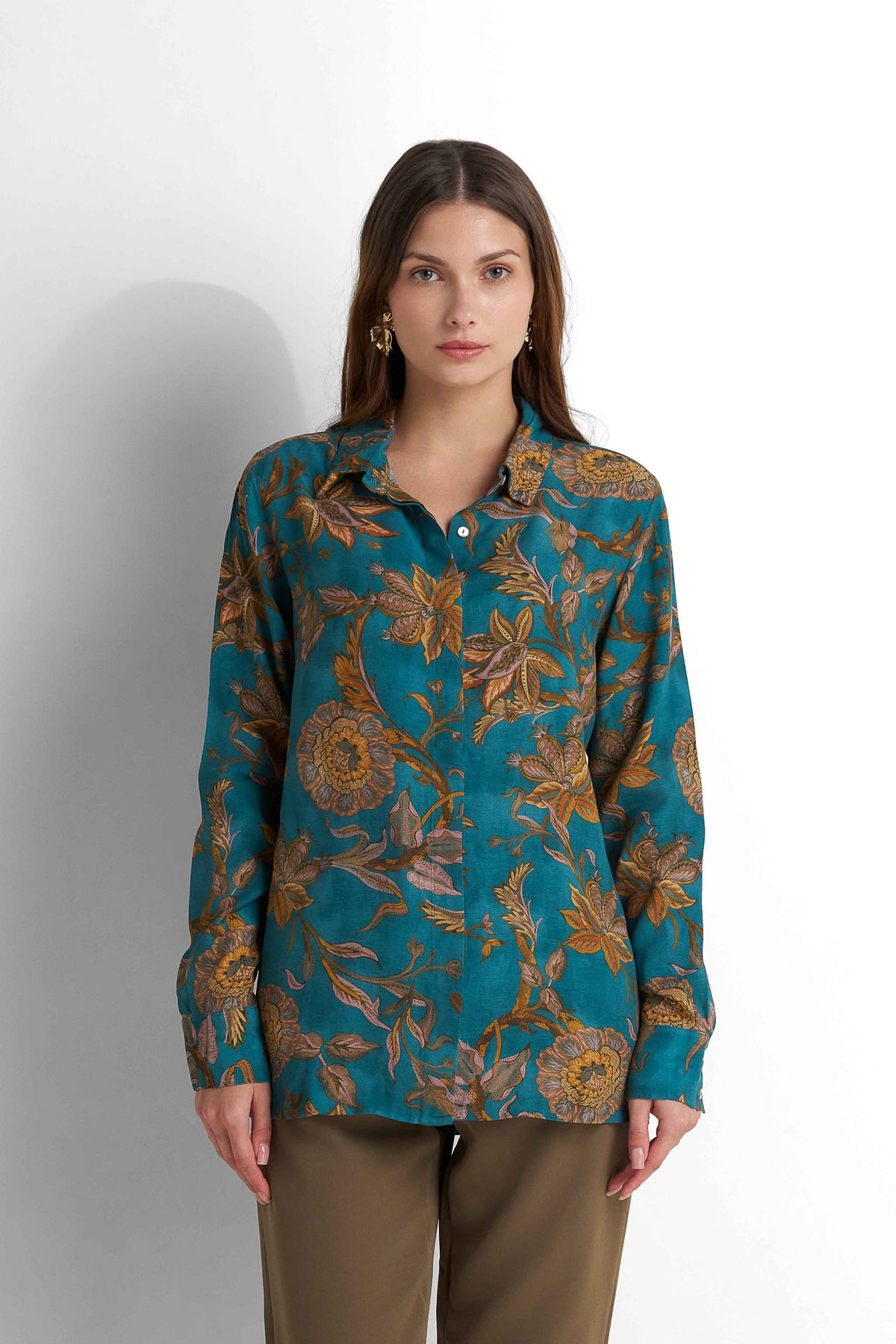 Printed Blouse - Aqua Printed