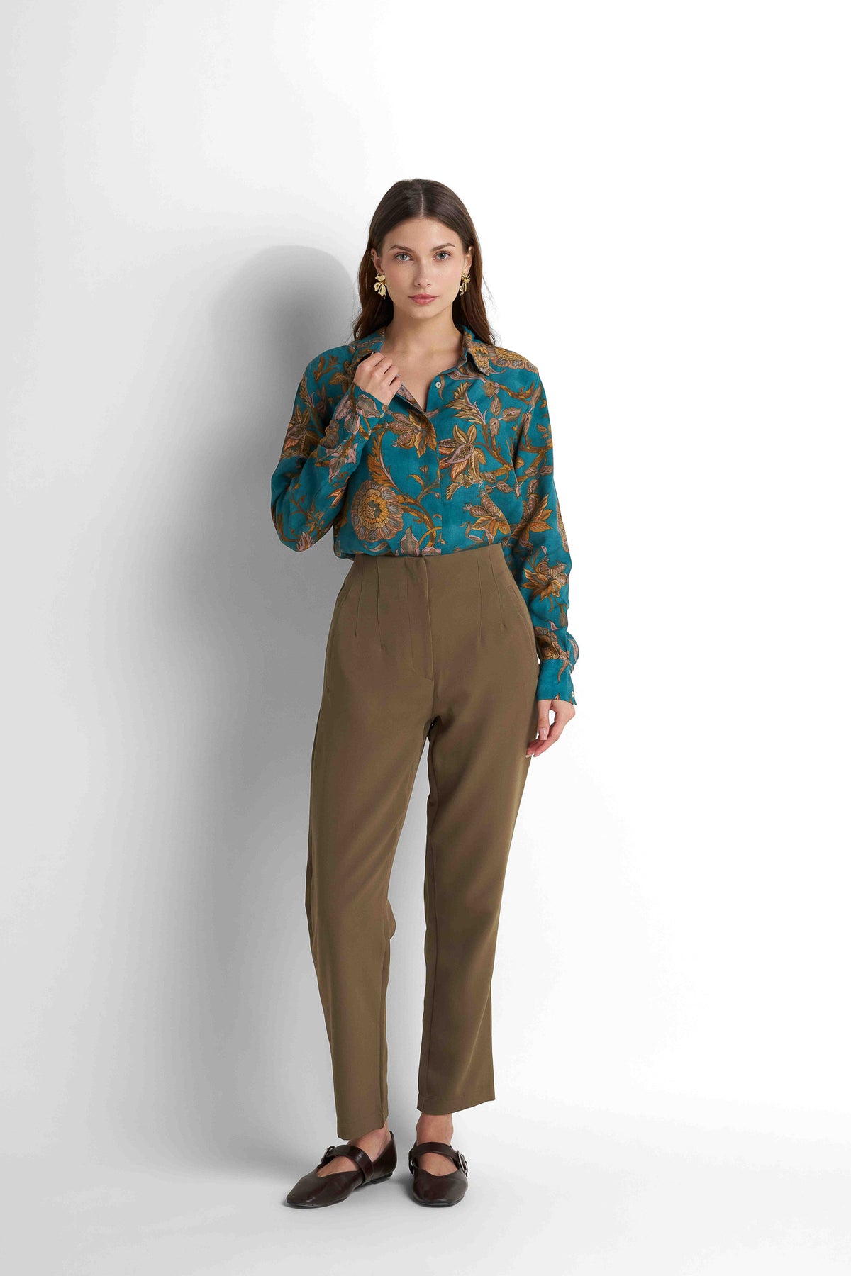 Printed Blouse - Aqua Printed