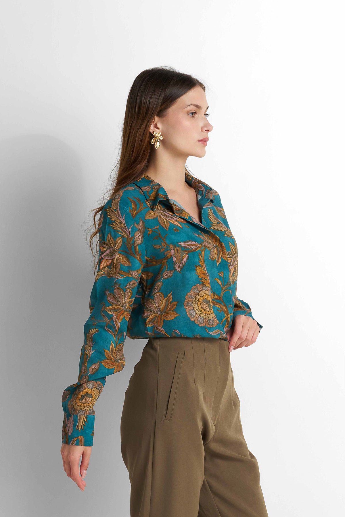 Printed Blouse - Aqua Printed