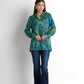 Printed Blouse - Printed Teal