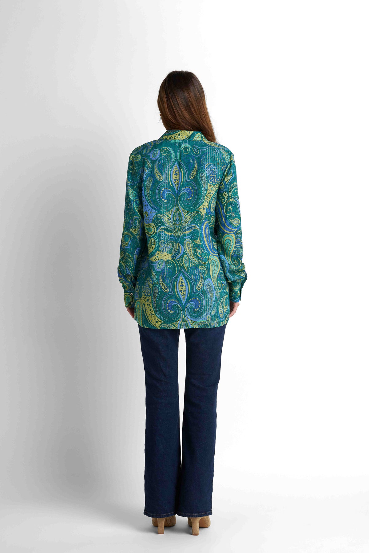 Printed Blouse - Printed Teal