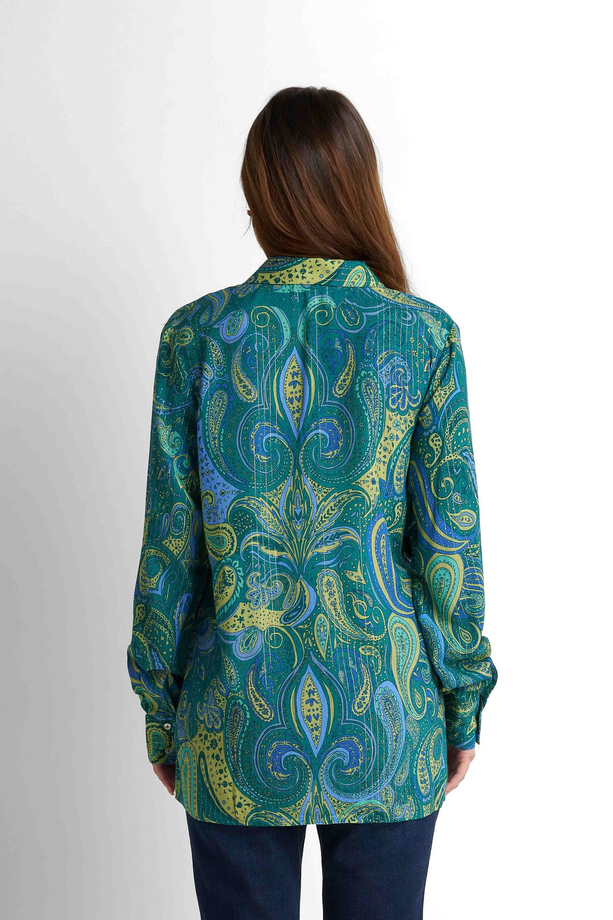 Printed Blouse - Printed Teal