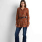 Belted Printed Blouse - Mocha