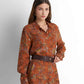 Belted Printed Blouse - Mocha