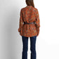 Belted Printed Blouse - Mocha