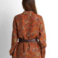 Belted Printed Blouse - Mocha