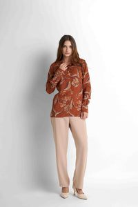 Printed Blouse - Brown Print