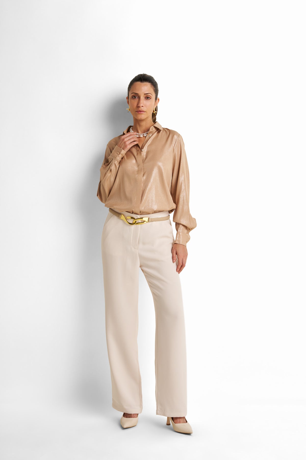Long Sleeves Shimmery Blouse
