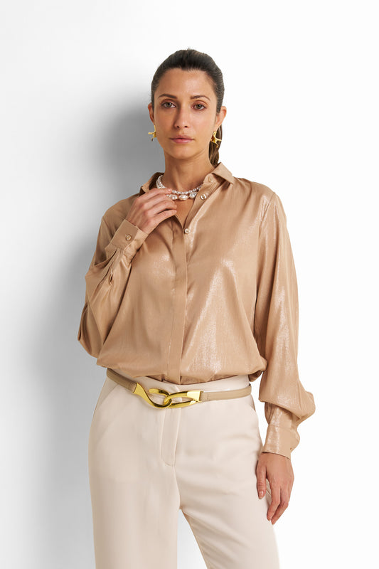 Long Sleeves Shimmery Blouse